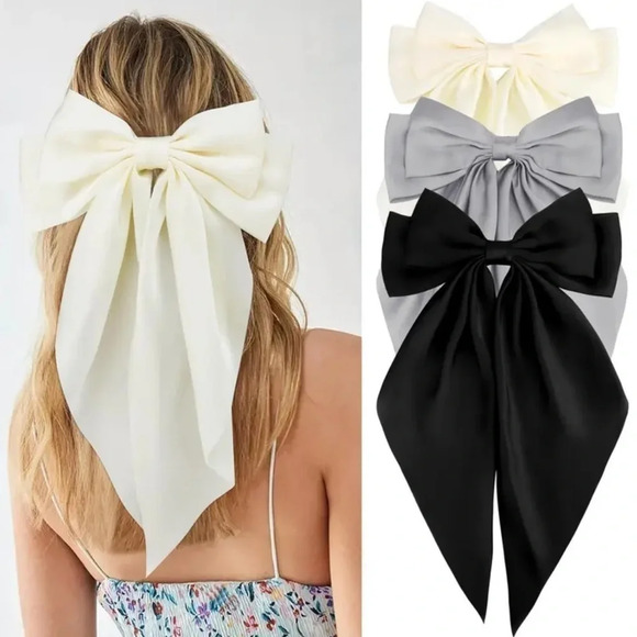 Large  Satin Bow Hairclip - Picture 3 of 12